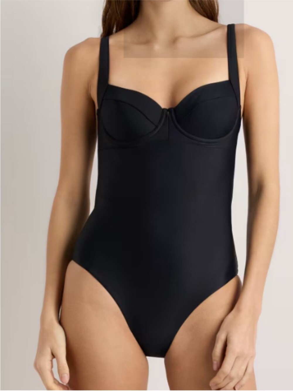 NWT Quince Italian underwire one piece swimsuit black medium